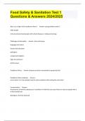 Food Safety & Sanitation Test 1 Questions & Answers 2024&sol;2025