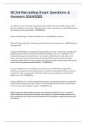 NCAA Recruiting Exam Questions & Answers 2024&sol;2025