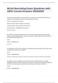 NCAA Recruiting Exam Questions with 100&percnt; Correct Answers 2024&sol;2025