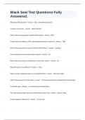 Black Seal Test Questions Fully Answered&period;