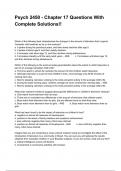 Psych 2450 - Chapter 17 Questions With Complete Solutions&excl;&excl;