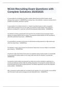 NCAA Recruiting Exam Questions with Complete Solutions 2024&sol;2025