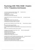 Psychology 2450&colon; FINAL EXAM - Chapters 13-15&comma; 17 Questions And Answers