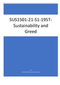 SUS1501-21-S1-195T- Sustainability and Greed Questions & Answers Graded 100%