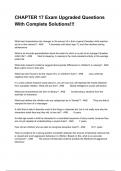 CHAPTER 17 Exam Upgraded Questions  With Complete Solutions&excl;&excl;&excl;