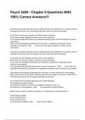 Psych 2450 - Chapter 9 Questions With 100&percnt; Correct Answers&excl;&excl;&excl;