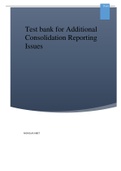 Test bank for Additional  Consolidation Reporting  Issues