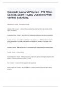  Colorado Law and Practice - PSI REAL ESTATE Exam Review Questions With Verified Solutions&period;