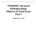 NURS 6501 Advanced Pathophysiology Mid Term Exam 2021