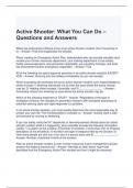Active Shooter What You Can Do &ndash; Questions and Answers