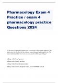 Pharmacology Exam 4 Practice &sol; exam 4 pharmacology practice Questions 2024