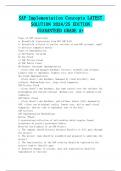 SAP Implementation Concepts LATEST SOLUTION 2024&sol;25 EDITION GUARANTEED GRADE A&plus;