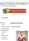 Tanner Bailey Pain Management Shadow Health Exam- Education and Empathy