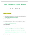 NUR2488 &sol; NUR 2488 Final Exam &ndash; &lbrack;Module 9&rsqb; &lpar;Latest 2021 &sol; 2022&rpar;&colon; Mental Health Nursing - Rasmussen