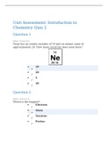 BIOL 103 Quiz 2 Introduction to Chemistry Unit Answered