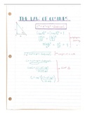Class notes Geometry : Laws of Cosine and Sine