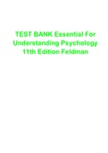 TEST BANK Essential For Understanding Psychology 11th Edition Feldman