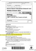 Pearson Edexcel International Advanced Level Advanced Subsidiary UNIT 1&colon; Molecules&comma; Diet&comma; Transport and Health January 2024 Question Paper
