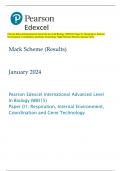 BUNDLE &colon; Pearson Edexcel International Advanced Level International Advanced Level UNIT 5&colon; Respiration&comma; Internal Environment&comma; Coordination and Gene Technology QP and MS January 2024