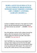 MLBPA AGENT EXAM 2024 ACTUAL EXAM COMPLETE 200 QUESTIONS WITH DETAILED VERIFIED ANSWERS &lpar;100&percnt; CORRECT ANSWERS&rpar; &sol;ALREADY GRADED A&plus;
