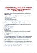 Dangerous goods Ryanair exam Questions and answers &vert; With complete solution 2024&sol;25 RATED A&plus;