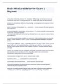 Brain Mind and Behavior Exam 1 Heyman exam with correct answers 2024