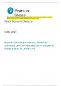 Pearson Edexcel International Advanced Subsidiary Level In Chemistry &lpar;WCH13&rpar; Paper 01  Practical Skills in Chemistry I Mark Scheme &lpar;Results&rpar; June 2024