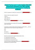 Asphalt Paving Level 1 Latest Update 2024-2025 Actual Exam Questions and 100&percnt; Verified Correct Answers Guaranteed A&plus; Verified by Professor