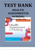 TEST BANK FOR HEALTH ASSESSMENT IN NURSING 6TH EDITION BY WEBER &lpar;Answer key at the end&comma; Original Test bank&comma; 100&percnt; Verified Solutions&rpar;