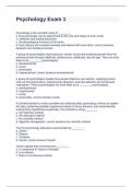 Psychology Exam  with correct answers 2024