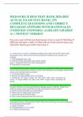 MED-SURG II HESI TEST BANK 2024-2025 ACTUAL EXAM TEST BANK &vert; 275 COMPLETE QUESTIONS AND CORRECT DETAILED ANSWERS WITH RATIONALES &lpar;VERIFIED ANSWERS&rpar; &vert; ALREADY GRADED A&plus; &vert; NEWEST VERSION