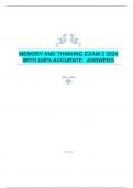 MEMORY AND THINKING EXAM 2 2024 WITH 100&percnt; ACCURATE   ANSWERS 