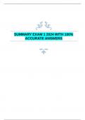  SUMMARY EXAM 1 2024 WITH 100&percnt; ACCURATE ANSWERS
