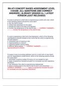 RN ATI CONCEPT BASED ASSESSMENT LEVEL 3 EXAM &vert; ALL QUESTIONS AND CORRECT ANSWERS &vert; ALREADY GRADED A&plus; &vert; LATEST VERSION &lpar;JUST RELEASED&rpar;