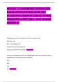 NEVADA LIFE INSURANCE EXAM &lpar;ACTUAL EXAM&rpar; WITH QUESTIONS WITH VERY ELABORATED ANSWERS CORRECTRY WELL ORGANIZED LATEST 2024 &ndash; 2025 ALREADY GRADED A&plus;   