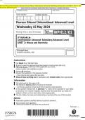 Pearson Edexcel International Advanced Level Physics International Advanced Subsidiary&sol;Advanced Level UNIT 2&colon; Waves and  Electricity QP MAY 2024