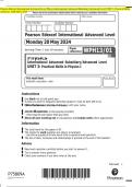 Pearson Edexcel International Advanced Level Physics International Advanced Subsidiary&sol;Advanced Level UNIT 3&colon; Practical Skills  in Physics I QP MAY 2024