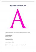 NSG 6440 Predictor test latest questions and answers all are correct 2024&sol;2025 graded A&plus;