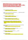 MSSC Maintenance awareness Exam Questions and Answers &lpar;2024 &sol; 2025&rpar; &vert; 100&percnt; Correct Verified Answers Graded A&plus;