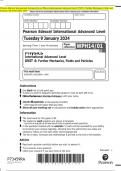 Pearson Edexcel International Advanced Level Physics International Advanced Level UNIT 4&colon; Further Mechanics&comma; Fields and  Particles QP JANUARY 2024