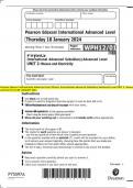 Pearson Edexcel International Advanced Level Physics International Advanced Subsidiary&sol;Advanced Level UNIT 2&colon; Waves  and Electricity QP JANUARY 2024