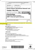 Pearson Edexcel International Advanced Level International Advanced Subsidiary UNIT 1&colon; Social and Cognitive  Psychology QP MAY 2024