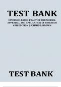  TEST BANK EVIDENCE-BASED PRACTICE FOR NURSES&colon; APPRAISAL AND APPLICATION OF RESEARCH 6TH EDITION &vert; SCHMIDT&comma; BROWN