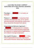 LSUS MBA 704 EXAM 1 CORRECT  QUESTIONS WITH 100&percnt; VERIFIED ANSWERS  2024
