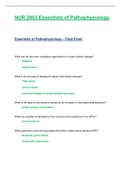 NUR 2063 Essentials of Pathophysiology Essentials of Pathophysiology – Final Exam
