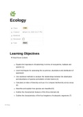 A level Biology Ecology Notes