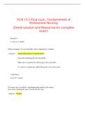 NUR 2115 Final Exam, (Latest 2020) Fundamentals of Professional Nursing.docx