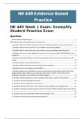 NR 449 Evidence Based Practice &vert;NR 449 Week 1 Exam&colon; Examplify Student Practice Exam