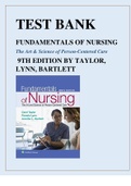 TEST BANK FUNDAMENTALS OF NURSING, 9TH EDITION BY TAYLOR, LYNN, BARTLETT TEST QUESTIONS FOR ALL CHAPTERS (1-45) STUDY GUIDE (UPDATED 2021)