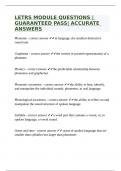 LETRS MODULE QUESTIONS &vert; GUARANTEED PASS&vert; ACCURATE ANSWERS